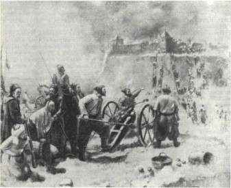 Штурм крепости Газы-Кермен казаками.