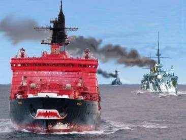 Русско-японская альтернативная 1904-1905, РЯВ, проводка броненосцев севморпутём, ледокол "Ямал", броненосец "Ослябя"