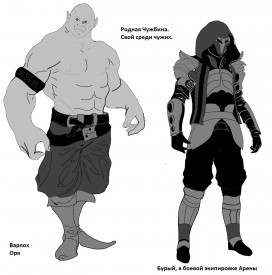 Соотношение размеров орка с человеком в идентичном масштабе