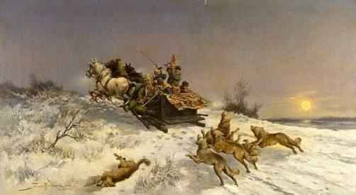 Охота на волков с поросенком 